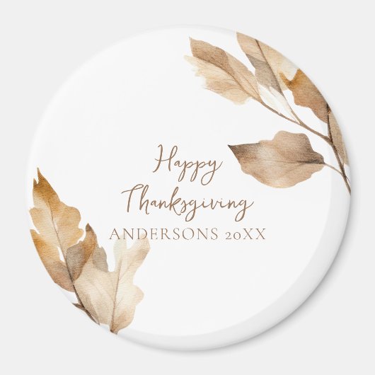 Modern Watercolor Leaf Thanksgiving Magnet (Vorne)