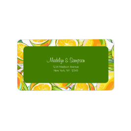 Modern Watercolor Lemon Garden gelb Adressaufkleber