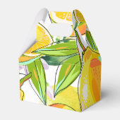Modern Watercolor Lemon Garden gelb Gefälligkeitsb Geschenkschachtel (Rückseite)