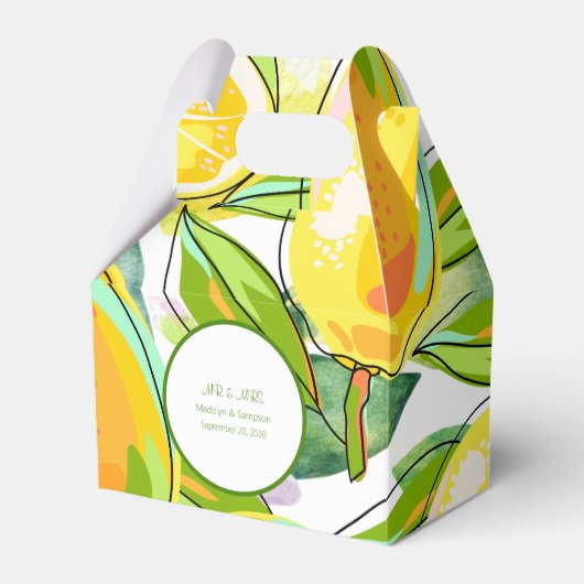 Modern Watercolor Lemon Garden gelb Gefälligkeitsb Geschenkschachtel (Vorderseite)