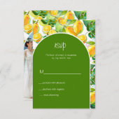 Modern Watercolor Lemon Garden Gelb UAwg RSVP Karte (Vorne/Hinten)