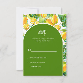 Modern Watercolor Lemon Garden Gelb UAwg RSVP Karte