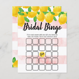Modern Watercolor Lemon Tree Brautparty Bingo