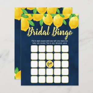 Modern Watercolor Lemon Tree Brautparty Bingo