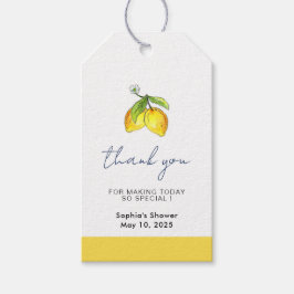 Modern Watercolor Lemons Brautparty vielen Dank Geschenkanhänger