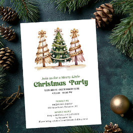 Modern watercolor leopard Christmas tree invite Einladung