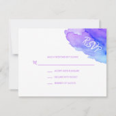 Modern Watercolor Lila Blue UAWG Insert Cards RSVP Karte (Vorderseite)