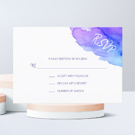 Modern Watercolor Lila Blue UAWG Insert Cards RSVP Karte