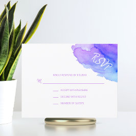 Modern Watercolor Lila Blue UAWG Insert Cards RSVP Karte