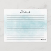 Modern Watercolor Love Birds Rezept Card Postkarte (Rückseite)