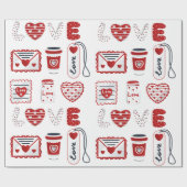 Modern Watercolor LOVE Wrapping Paper Geschenkpapier (Flach)