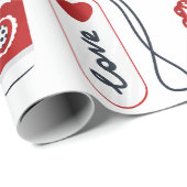 Modern Watercolor LOVE Wrapping Paper Geschenkpapier (Rolleneckpunkt)