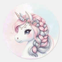Modern watercolor magical baby unicorn 