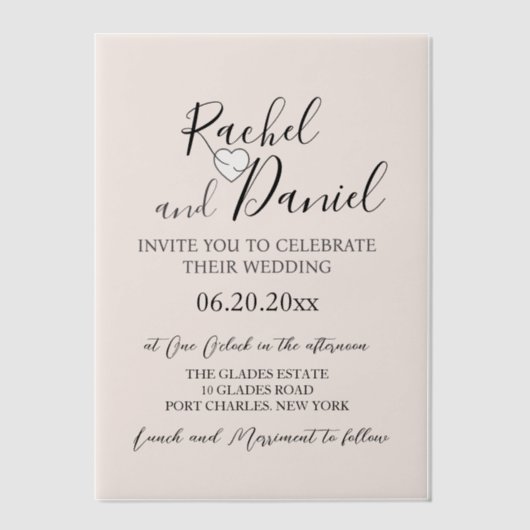 Modern Watercolor Magnolia Wedding Pergament Einladungen (Vorderseite)