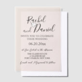 Modern Watercolor Magnolia Wedding Pergament Einladungen (Versetzt)