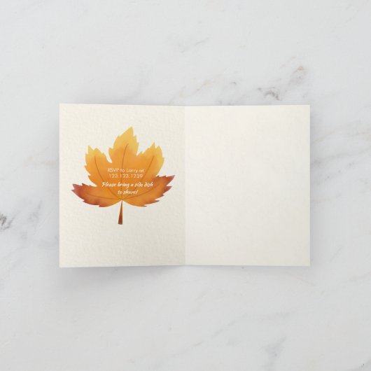 Modern Watercolor Maple Thanksgiving Party Folded Einladung (Innenseite)
