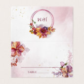 Modern Watercolor Marsala Fall Bouquet Wedding (Außenseite Aufgefaltet)