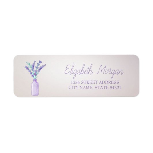 Modern Watercolor Mason Jar Lavander Adresse (Vorne)