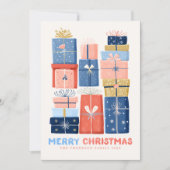 Modern Watercolor Merry Christmas Minimal  Feiertagskarte (Vorderseite)