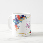 Modern Watercolor Mexican Fiesta Blume Bridesmaid Kaffeetasse (Vorderseite Links)