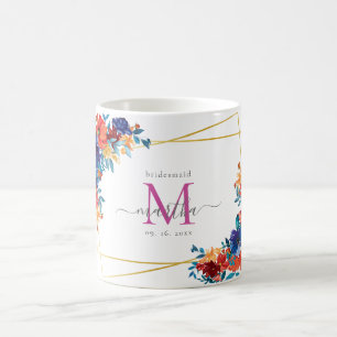 Modern Watercolor Mexican Fiesta Blume Bridesmaid Kaffeetasse