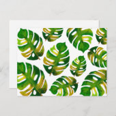 Modern Watercolor Monstera Grüne Weinroute Mendris Postkarte (Vorne/Hinten)