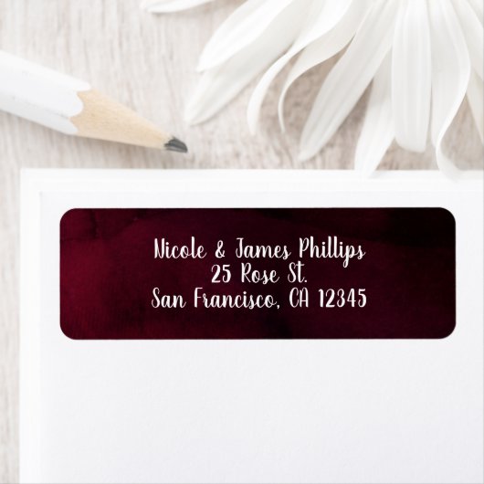 Modern Watercolor Moody Maroon Burgundy Wedding (Insitu)