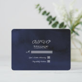Modern Watercolor Moody Navy Blue UAWG Reply RSVP Karte (Stehend Vorderseite)