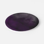 Modern Watercolor Moody Plum Lila Hochzeitsfeier Pappteller (Schrägansicht)