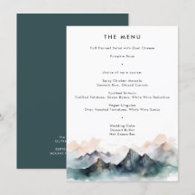 Modern Watercolor Mountain Landscape Wedding 