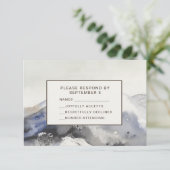 Modern Watercolor Mountains RSVP Card Neutral Tan Karte (Stehend Vorderseite)