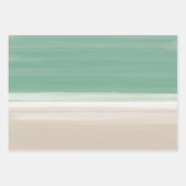 Modern Watercolor Ocean Beach Türkis Sand Geschenkpapier Set (Vorderseite)