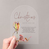 Modern Watercolor Open House Weihnachten Acryl Acryleinladungen (Insitu (Handheld))