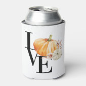 Modern Watercolor Orange Pumpkin With Love Dosenkühler (Kanne Vorderseite)