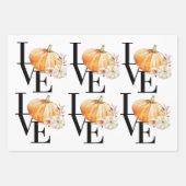 Modern Watercolor Orange Pumpkin With Love Geschenkpapier Set (Vorderseite)