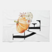 Modern Watercolor Orange Pumpkin With Love Geschirrtuch (Horizontal)