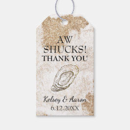 Modern Watercolor Oyster Beach Hochzeit Vielen Dan Geschenkanhänger