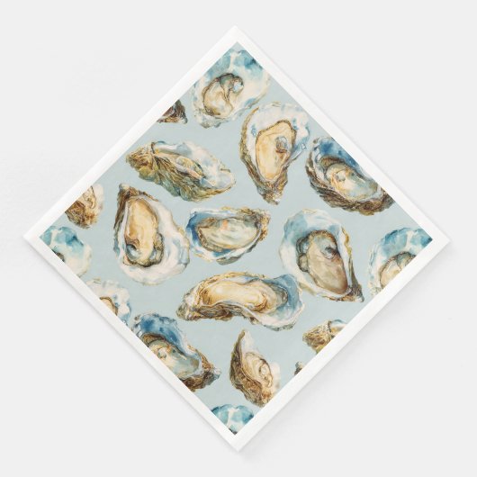 Modern watercolor oysters pattern serviette (Ecke)