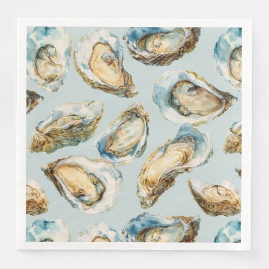Modern watercolor oysters pattern serviette (Vorderseite)