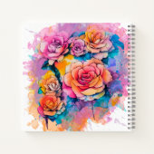 Modern Watercolor Paint Daubs Bouquet Notizblock (Rückseite)