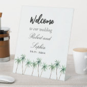 Modern Watercolor Palme Tree Hochzeit Paradies Sockelschild (In Situ)
