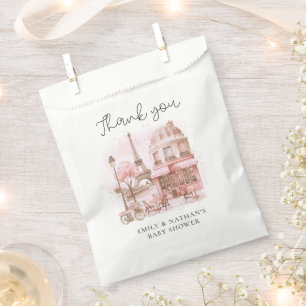 Modern Watercolor Pariser Café Vielen Dank Geschenktütchen