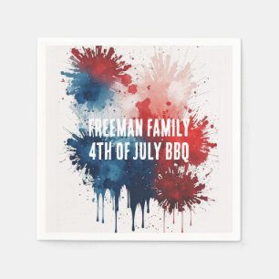 Modern Watercolor Patriotic 4. Juli GRILLEN Party Serviette