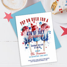 Modern Watercolor Patriotic 4. Juli Party