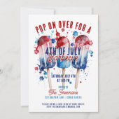 Modern Watercolor Patriotic 4. Juli Party Einladung (Vorderseite)