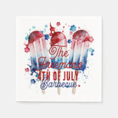 Modern Watercolor Patriotic 4. Juli Party Serviette (Vorderseite)