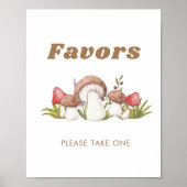 Modern Watercolor Pilz Lieblingszeichen Poster (Vorne)