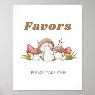 Modern Watercolor Pilz Lieblingszeichen Poster