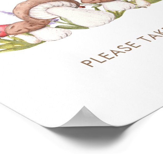 Modern Watercolor Pilz Lieblingszeichen Poster (Ecke)