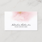 Modern Watercolor Pink & Gold Ombre Beauty Salon Visitenkarte (Vorderseite)